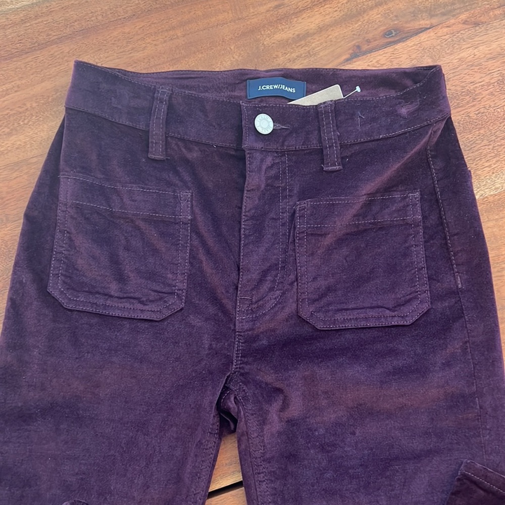 NWT J. Crew Velvet Billie Demi Boot Crop Jeans. Size 24P